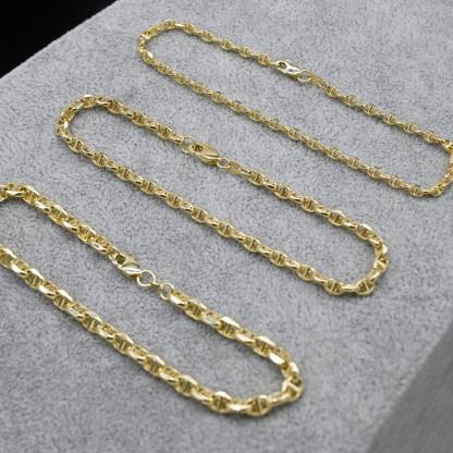 Puffed Mariner Chain Bracelet Gold Plated Bracelet