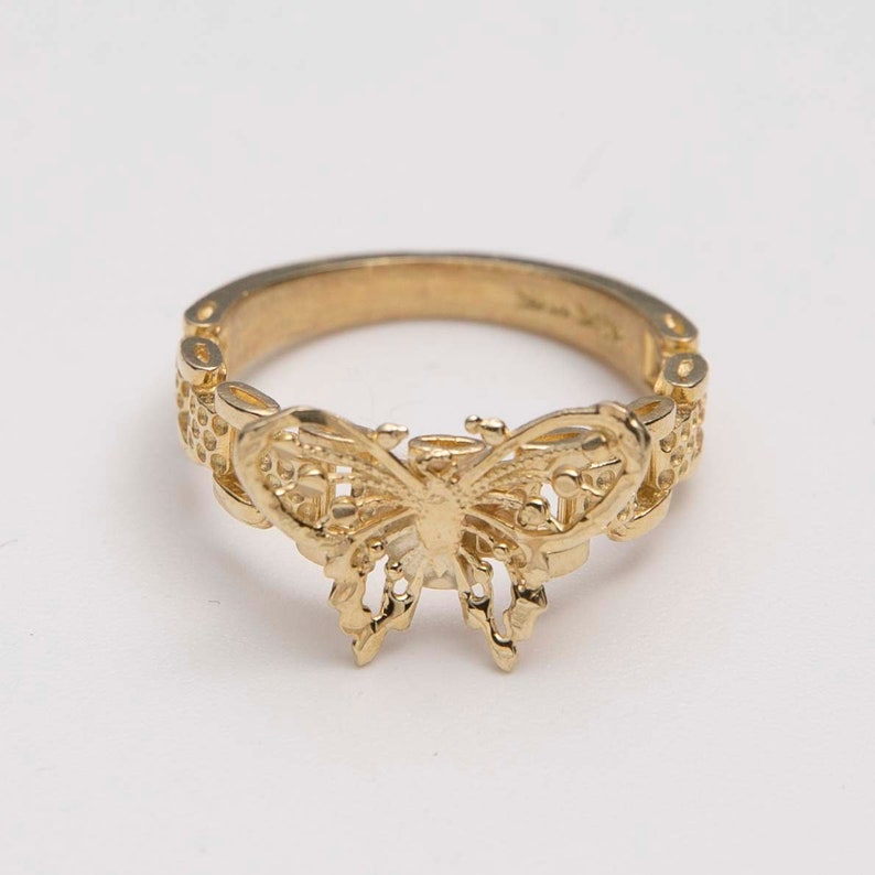 Rolex Style Butterfly Ring Custom Engraved Ring