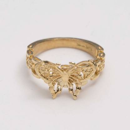 Rolex Style Butterfly Ring Custom Engraved Ring