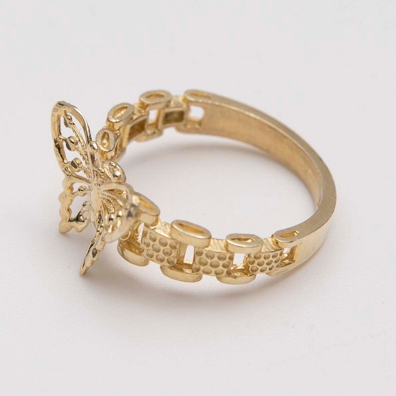 Rolex Style Butterfly Ring Custom Engraved Ring