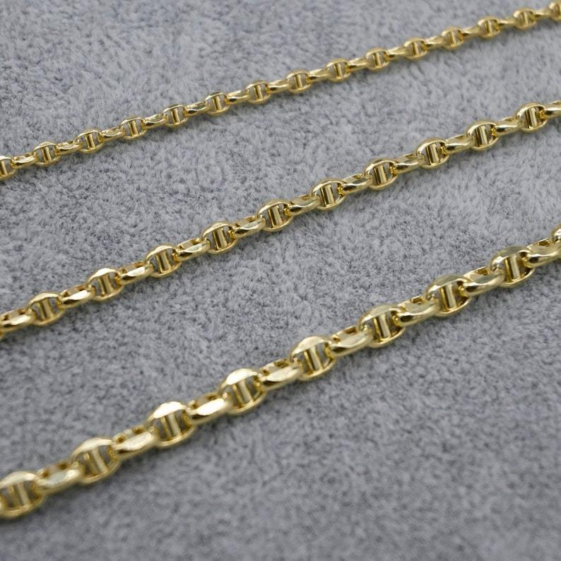 Puffed Mariner Chain Bracelet Gold Plated Bracelet