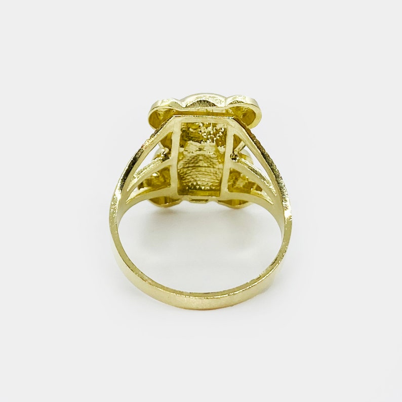 Bear Cute Ring Gold Plated Ring Custom Engraved Ring