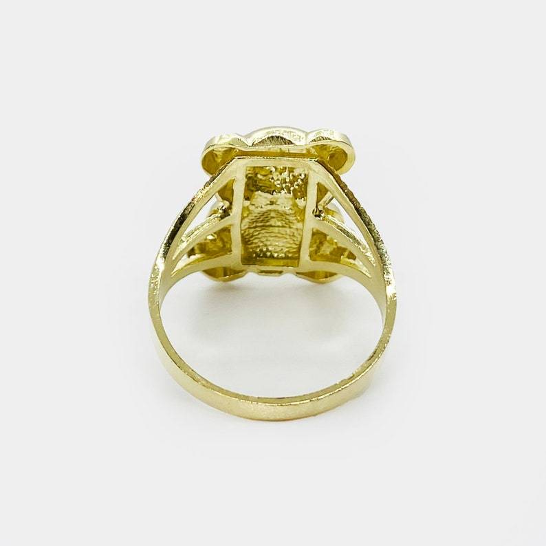 Bear Cute Ring Gold Plated Ring Custom Engraved Ring