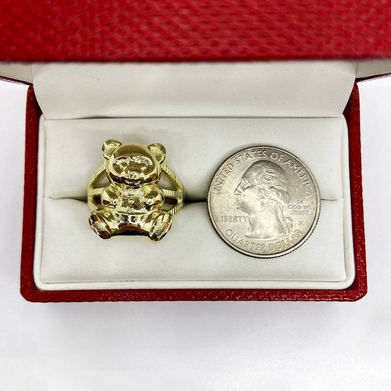 Bear Cute Ring Gold Plated Ring Custom Engraved Ring