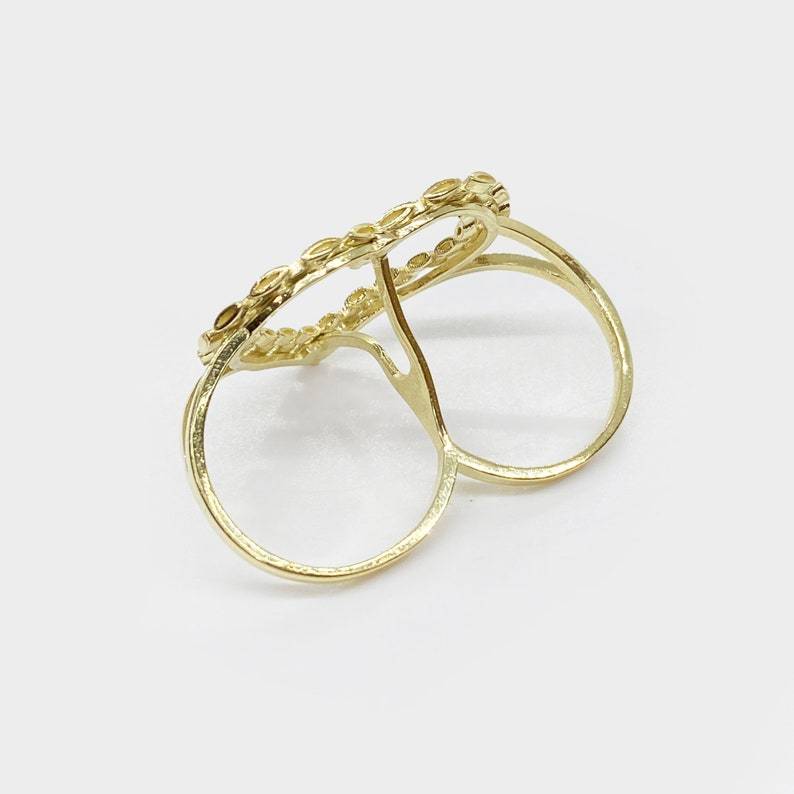 Heart Love Frame Two Finger Ring RX Watch Band Style Ring