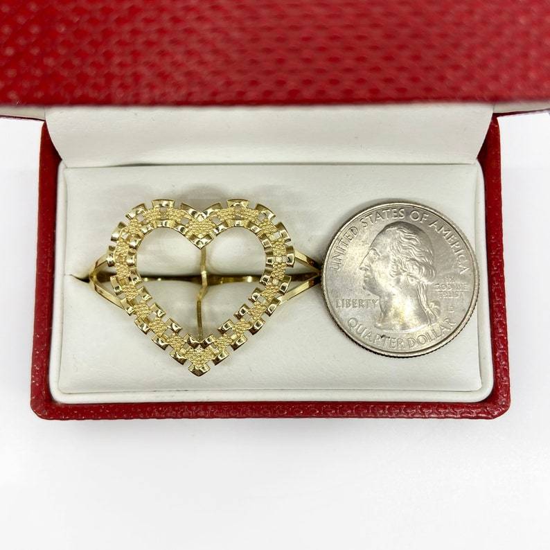 Heart Love Frame Two Finger Ring RX Watch Band Style Ring