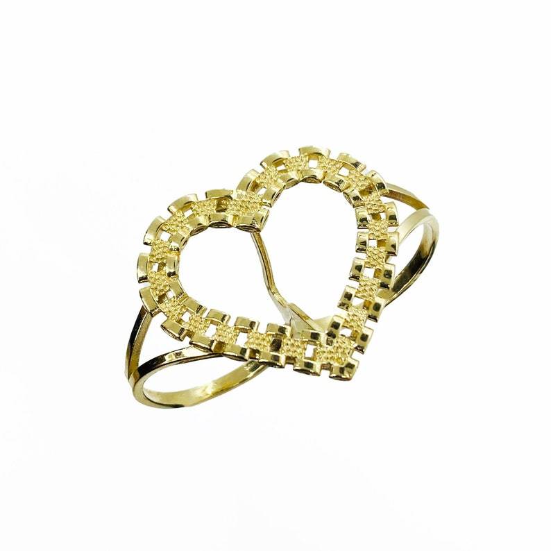 Heart Love Frame Two Finger Ring RX Watch Band Style Ring