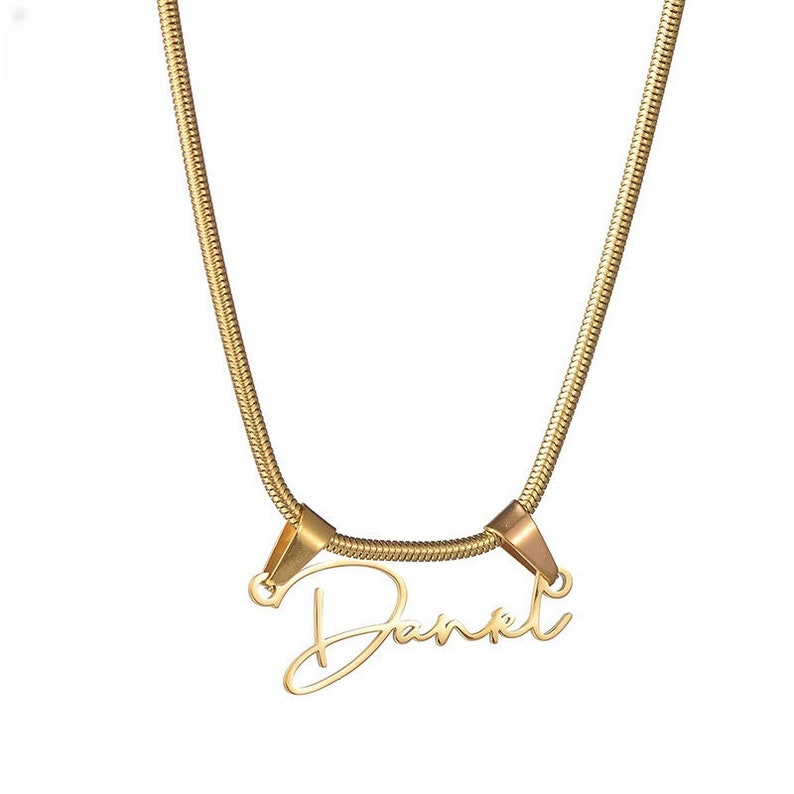 Snake Chain Custom Gold Plated Name Necklace