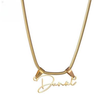 Snake Chain Custom Gold Plated Name Necklace