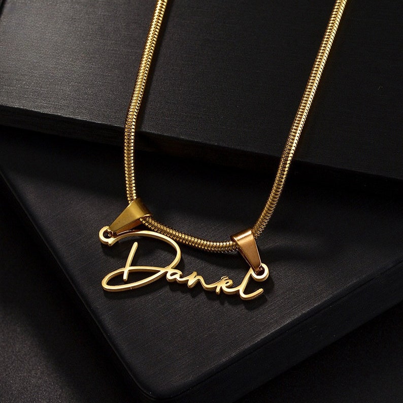 Snake Chain Custom Gold Plated Name Necklace