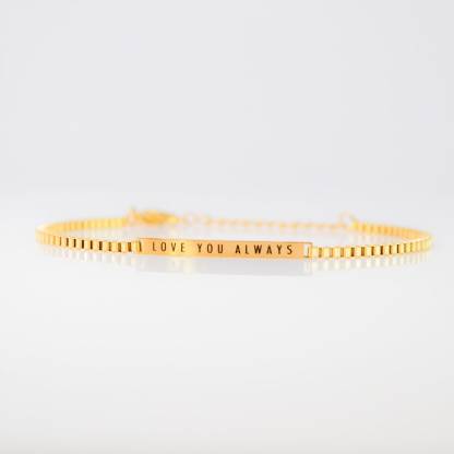Engraved Bar Bracelet Gold Plated Personalized Name Bracelet