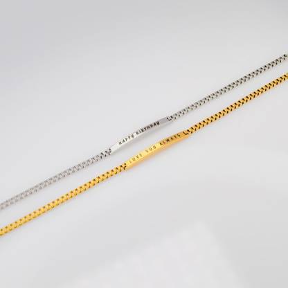 Engraved Bar Bracelet Gold Plated Personalized Name Bracelet