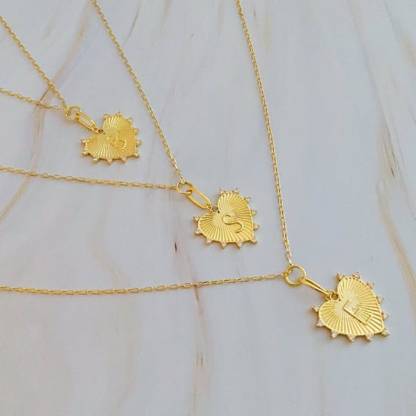 Custom Gold Plated Initial Heart Necklace