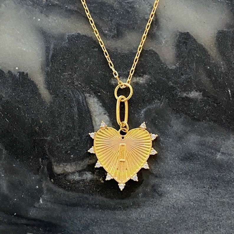 Custom Gold Plated Initial Heart Necklace