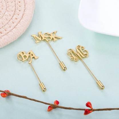 Custom Initial Name Lapel Pin Gift for Men Brooch Pin