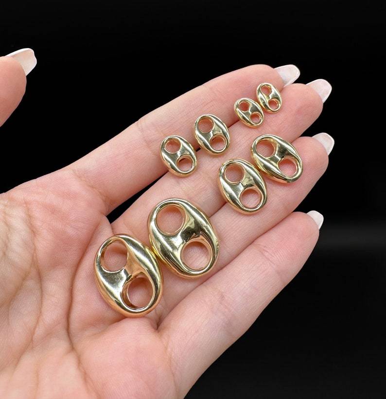 Puffed Mariner Stud Earrings Earrings Gold Plated Earrings