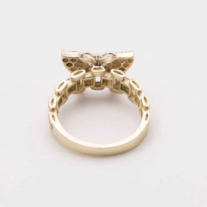 Rolex Style Pink Butterfly Ring Engraved Ring Custom Rings