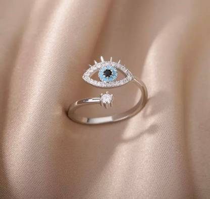 Evil Eye Ring Personalized Engraved Ring With Birthstone