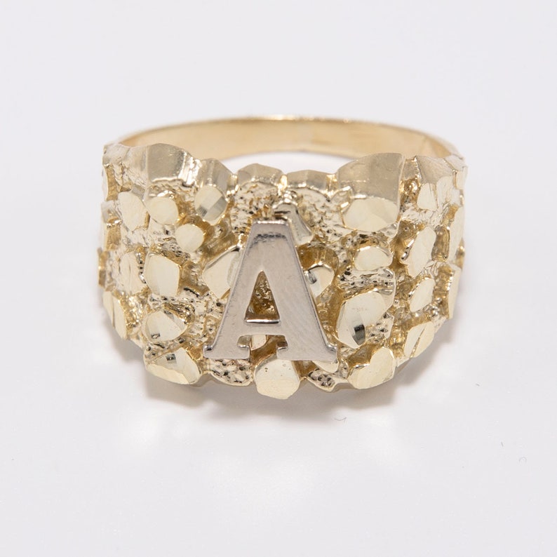 Nugget Design Initial Letter Ring Personalized Initial Ring