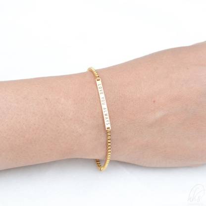 Engraved Bar Bracelet Gold Plated Personalized Name Bracelet