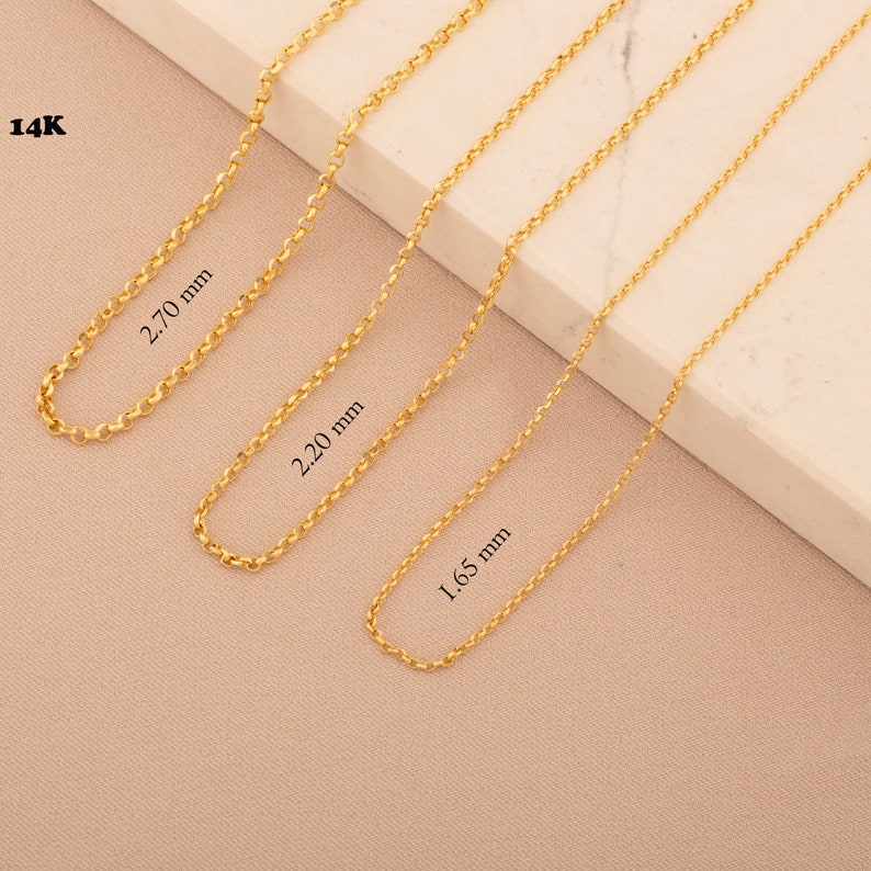 Gold Plated Round Cable Link Chain Necklace