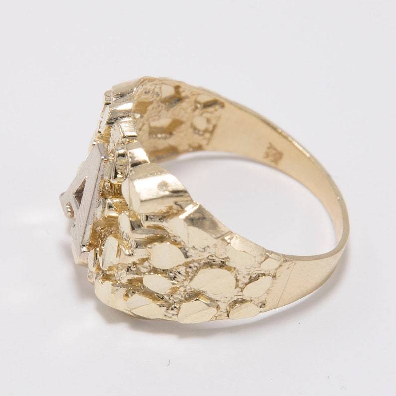 Nugget Design Initial Letter Ring Personalized Initial Ring