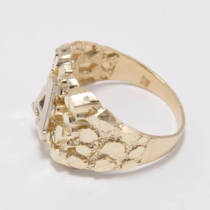 Nugget Design Initial Letter Ring Personalized Initial Ring