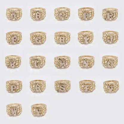 Nugget Design Initial Letter Ring Personalized Initial Ring