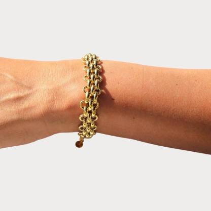 Chunky Chain Bracelet Gold Plated Vintage Style Bracelet 