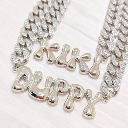 Bubble Letter Nameplate Necklaces Personalized Name Necklace