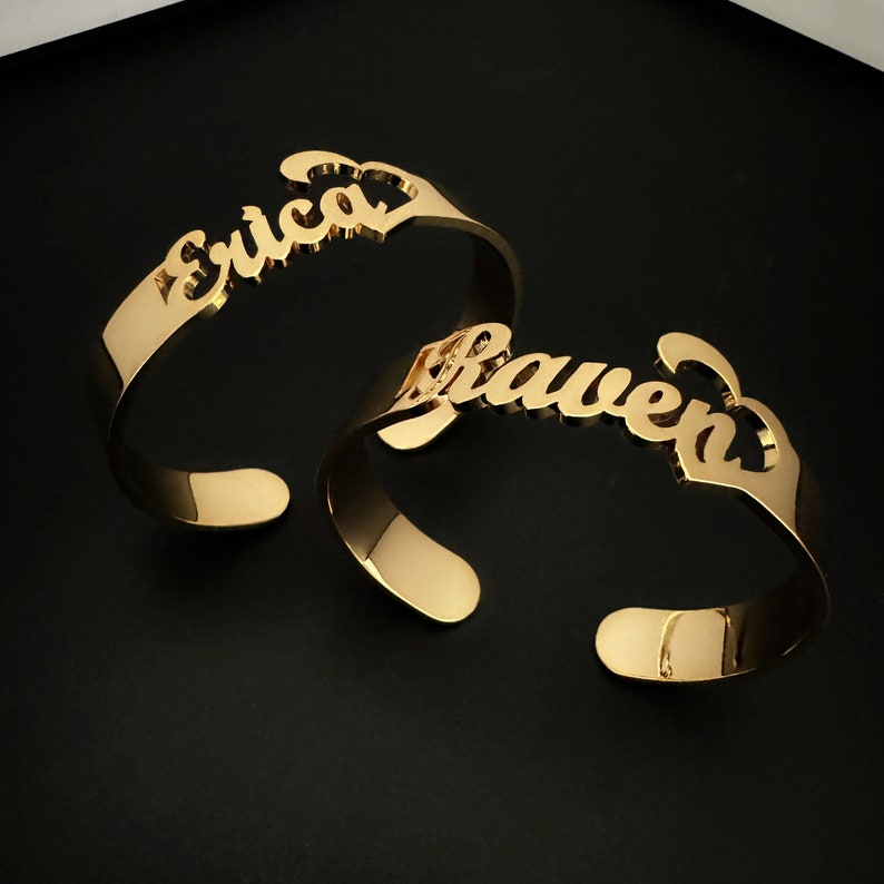 Personalized Name Bracelet With Heart Gold Plated 
