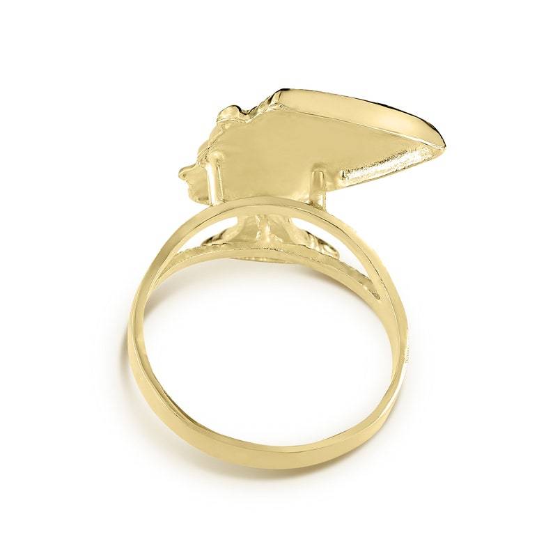 Gold Queen Nefertiti Egyptian Statement Ring Personalized Engraved Ring