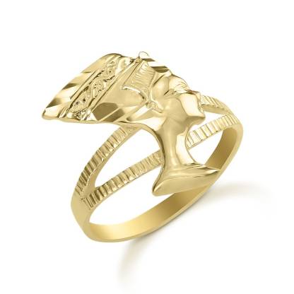 Gold Queen Nefertiti Egyptian Statement Ring Personalized Engraved Ring