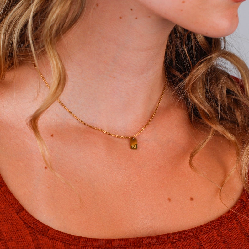 Dainty Letter Necklace Custom Gold Plated Initial Necklace 
