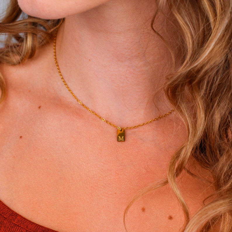 Dainty Letter Necklace Custom Gold Plated Initial Necklace 