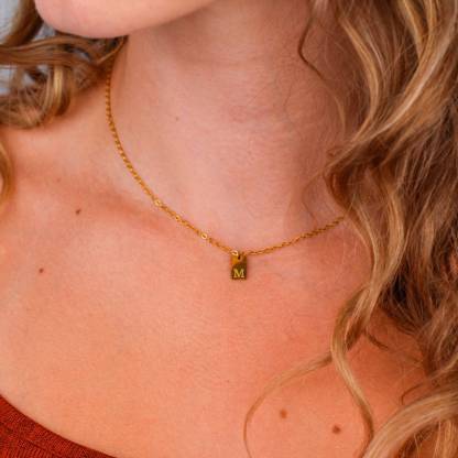 Dainty Letter Necklace Custom Gold Plated Initial Necklace 