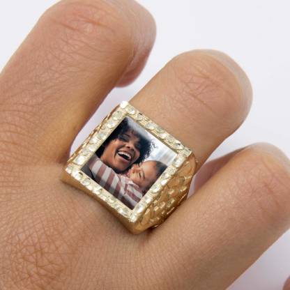 Picture Frame Memory Nugget Ring Custom Photo Ring