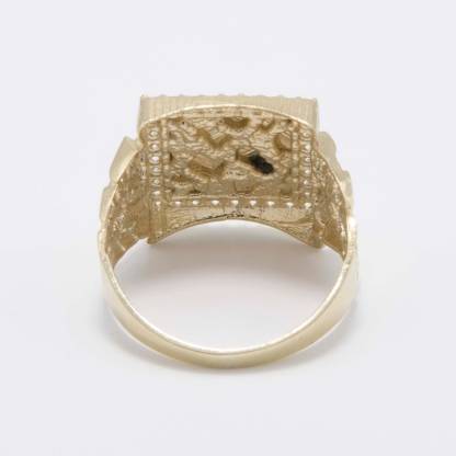 Shiny Square Nugget Ring Custom Engraved Ring