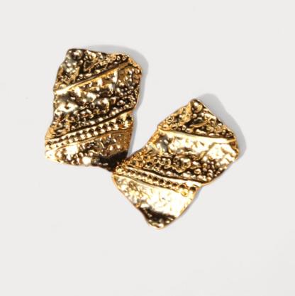 Nugget Earrings Gold Plated Chunky Stud Earring