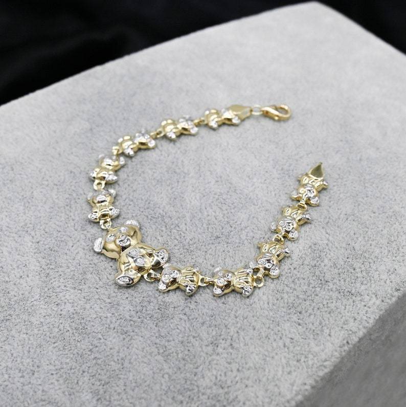 Teddy Bear Link Chain Bracelet