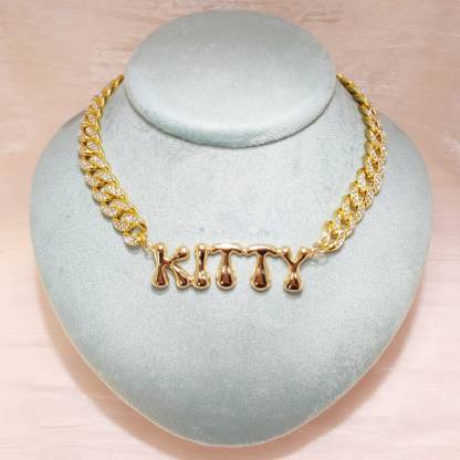 Bubble Letter Nameplate Necklaces Personalized Name Necklace
