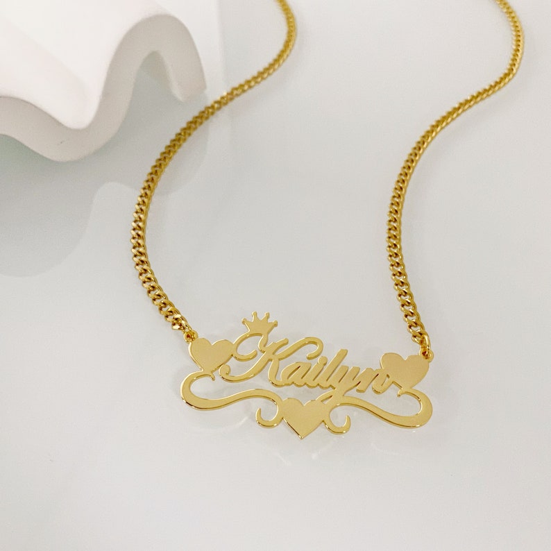 Peronalized Name Necklace Bracelet And Mini Hoop Earrings For Kids Baby