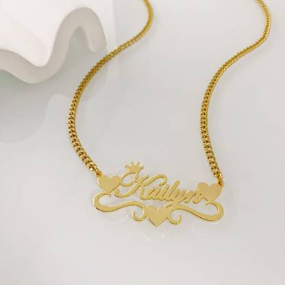 Peronalized Name Necklace Bracelet And Mini Hoop Earrings For Kids Baby