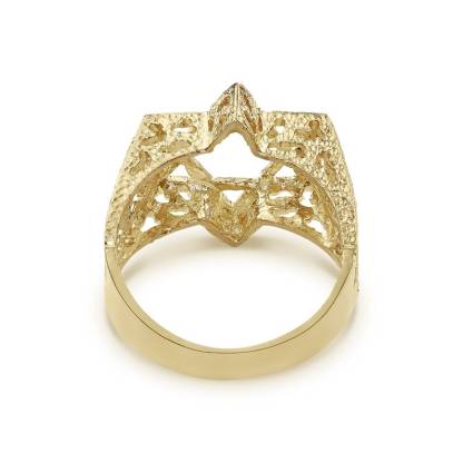 Classic Star Ring Nugget Style Personalized Engraved Ring