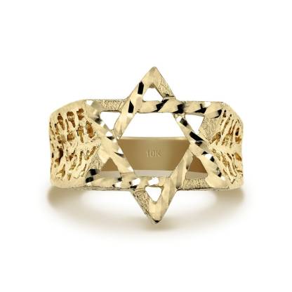 Classic Star Ring Nugget Style Personalized Engraved Ring