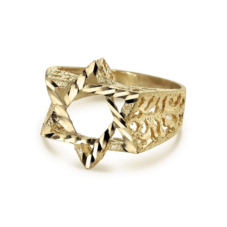 Classic Star Ring Nugget Style Personalized Engraved Ring