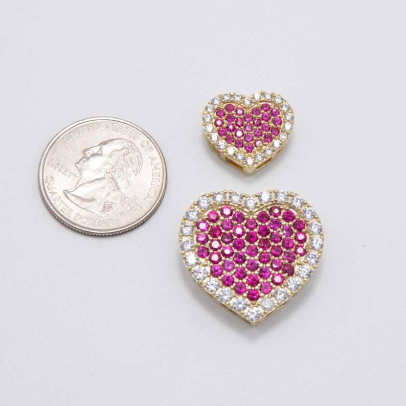 Pink CZ Heart Rx President Chain Necklace