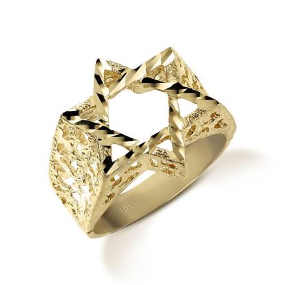 Classic Star Ring Nugget Style Personalized Engraved Ring