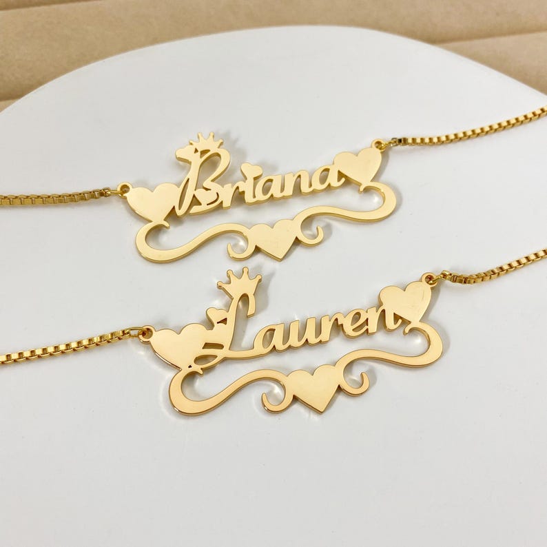 Personalized Heart Name Necklace And 25m Mini Name Earrings Kids Jewelry Set