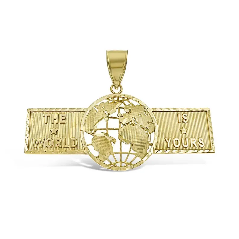 Gold Plated Earth Pendant  "Globe The World is Yours " Necklace